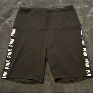 PINK Victoria's Secret Black Bike Shorts High Waist Athletic